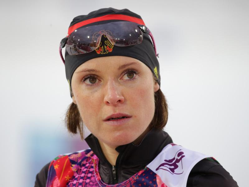 Wurde 2014 wegen einer positiven Dopingprobe aus dem deutschen Biathlon-Team ausgeschlossen: Evi Sachenbacher-Stehle. Foto: picture alliance / dpa