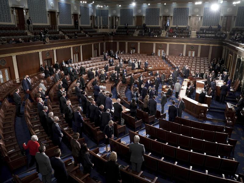 Der US-Kongress kommt im Kapitol zur Zertifizierung der Wahlergebnisse zusammen. Foto: Greg Nash/Pool The Hill/AP/dpa