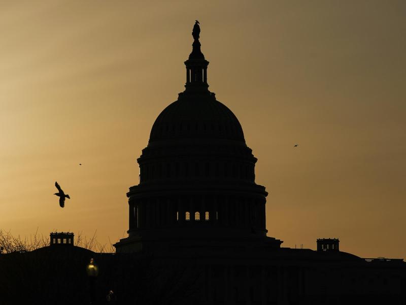 Die Kuppel des US-Kapitols in Washington, Sitz von Senat und Repräsentantenhaus. Foto: Carolyn Kaster/AP/dpa