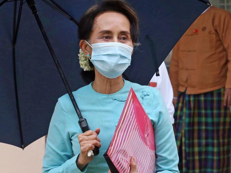 Myanmars Regierungschefin Aung San Suu Kyi. Foto: Aung Shine Oo/AP/dpa