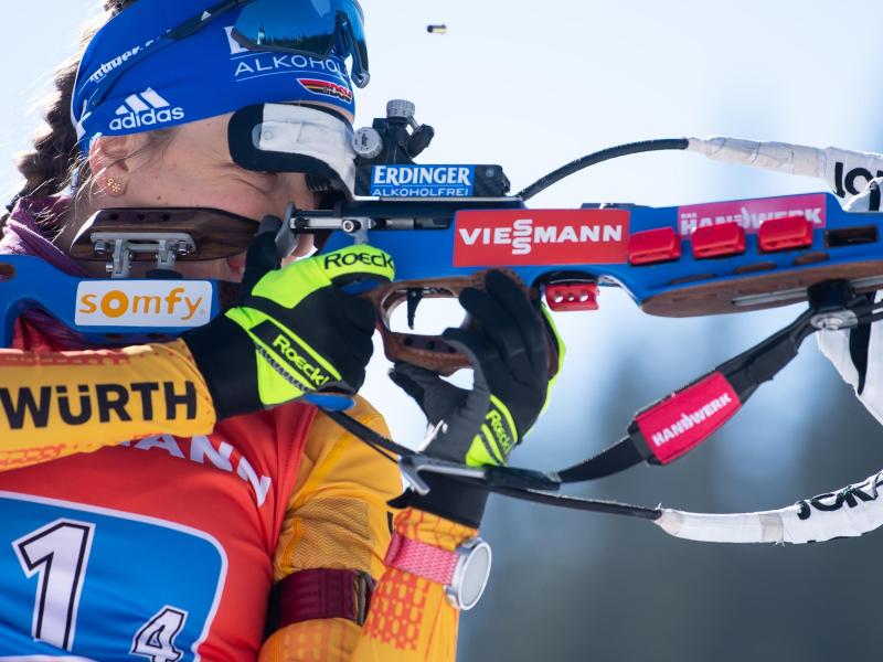 Sicherte sich Platz drei im Biathlon-Gesamtweltcup: Franziska Preuß. Foto: Sven Hoppe/dpa