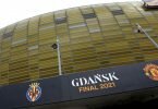 In der «Polsat Plus Arena» in Danzig findet das Endspiel zwischen United und Villarreal statt. Foto: Michael Sohn/AP/dpa
