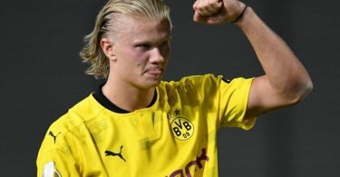 Weltklasse-Stürmer Erling Haaland geht auch in der Saison 2021/22 für den BVB auf Torejagd. Foto: Arne Dedert/dpa