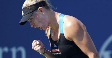 Kerber ballt die Faust und jubelt - gegen Jelena Ostapenko setzt sie sich 4:6, 6:2, 7:5 durch. Foto: Kareem Elgazzar/The Cincinnati Enquirer/AP/dpa