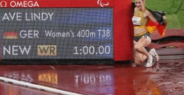 Lief in Weltrekordzeit zu Paralympics-Gold: Lindy Ave. Foto: Marcus Brandt/dpa