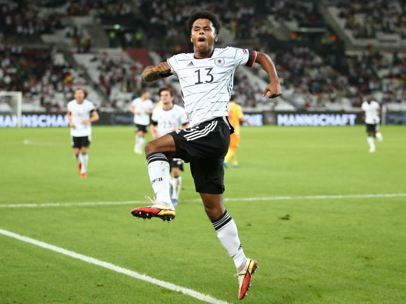 Karim Adeyemi traf gleich in seinem ersten Länderspiel. Foto: Tom Weller/dpa