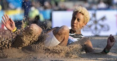 Malaika Mihambo sprang in Zürich nur auf den fünften Platz. Foto: Ennio Leanza/KEYSTONE/dpa