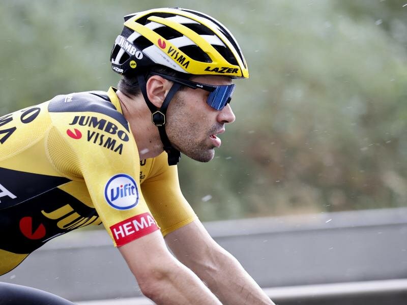 Wurde beim Training von einem Auto angefahren: Tom Dumoulin aus den Niederlanden. Foto: Yuzuru Sunada/BELGA/dpa