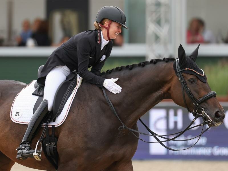 Zugpferd beim CHIO&nbsp;in Aachen:&nbsp;Jessica von Bredow-Werndl. Foto: Friso Gentsch/dpa