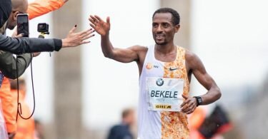 Geht mit Zuversicht in den Berlin-Marathon: Der Äthiopier Kenenisa Bekele. Foto: Soeren Stache/dpa-Zentralbild/dpa