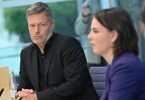 Robert Habeck und Annalena Baerbock bei einer Pressekonferenz zum Ausgang der Bundestagswahl. Foto: Bernd Von Jutrczenka/dpa