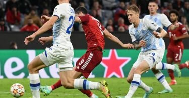 Seinen zweiten Treffer erzielte Lewandowski aus dem Spiel heraus. Foto: Sven Hoppe/dpa