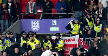 Ungarische Fans fielen in London erneut unangenehm auf. Foto: Nick Potts/PA Wire/dpa