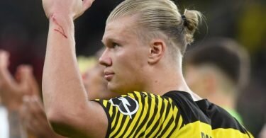 Steht bei Manchester offenbar ganz hoch im Kurs: BVB-Torjäger Erling Haaland. Foto: Bernd Thissen/dpa
