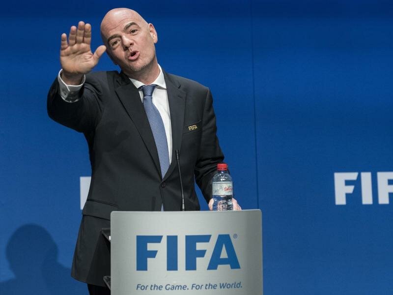 Muss mit seinen WM-Plänen gegen viele Widerstände ankämpfen:&nbsp;FIFA-Präsident Gianni Infantino. Foto: Ennio Leanza/KEYSTONE/dpa