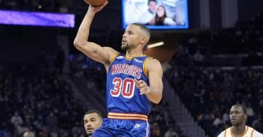 Überragte beim Warriors-Sieg gegen Atlanta: Stephen Curry. Foto: Jeff Chiu/AP/dpa