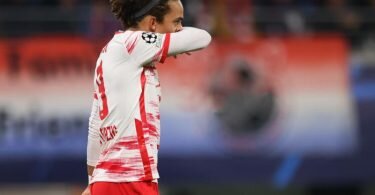 Auch der Leipziger Yussuf Poulsen wurde positiv auf das Coronavirus getestet. Foto: Jan Woitas/dpa-Zentralbild/dpa