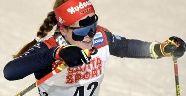 Langläuferin Katharina Hennig wurde in Ruka starke Dritte. Foto: Vesa Moilanen/Lehtikuva/dpa