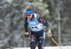 Deutsche Podiumshoffnung in Östersund: Franziska Preuß. Foto: Fredrik Sandberg/TT NEWS AGENCY/AP/dpa