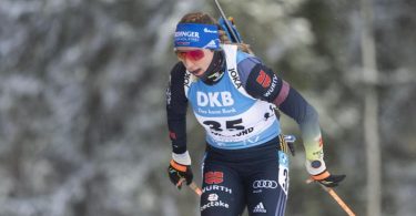 Lief in Östersund auf Platz fünf: Franziska Preuß. Foto: Fredrik Sandberg/TT NEWS AGENCY/AP/dpa
