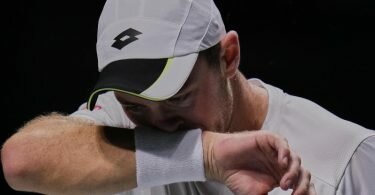 Verlor sein Davis-Cup-Halbfinal-Spiel gegen Andrej Rubljow:&nbsp;Dominik Koepfer. Foto: Manu Fernandez/AP/dpa