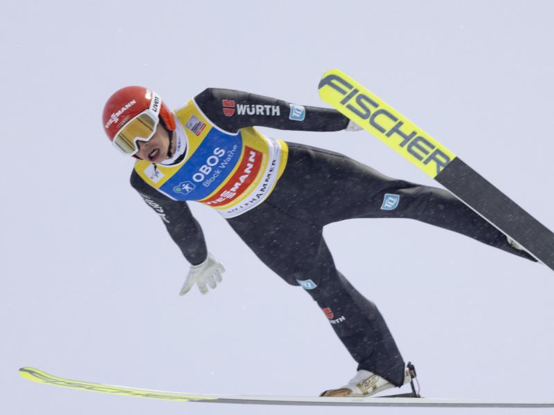 Belegte mit Deutschlands Kombinieren Platz zwei in Lillehammer: Erik Frenzel. Foto: Geir Olsen/NTB/AP/dpa