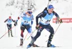 Im Biathlon steht bei den Herren die Staffel auf dem Programm. Foto: Barbara Gindl/APA/dpa/Archivbild