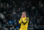 Auch BVB-Starstürmer Erling Haaland war nach den vielen vergebenen Chancen bedient. Foto: Fabian Strauch/dpa