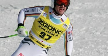 Dominik Schwaiger wurde bei der Abfahrt in Bormio Fünfter. Foto: Felice Calabro/AP/dpa