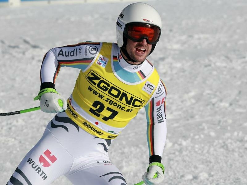 Dominik Schwaiger wurde bei der Abfahrt in Bormio Fünfter. Foto: Felice Calabro/AP/dpa