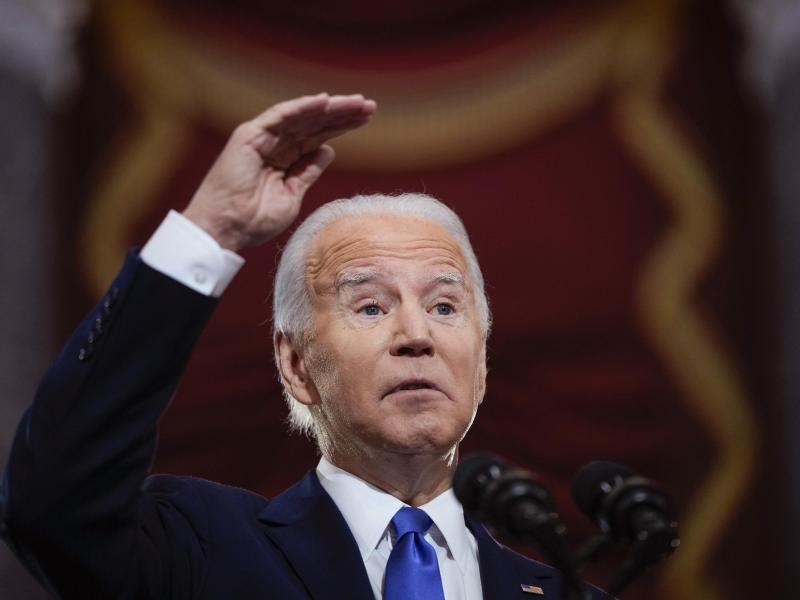 US-Präsident Joe Biden macht seinen Vorgänger für den Sturm aufs Kapitol verantwortlich. Foto: Drew Angerer/Pool Getty Images North America/AP/dpa