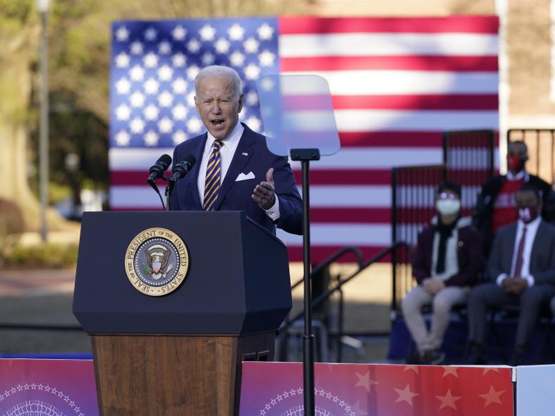 US-Präsident Joe Biden wirbt im Bundesstaat Georgia für eine Reform der Wahlrechts. Foto: Patrick Semansky/AP/dpa
