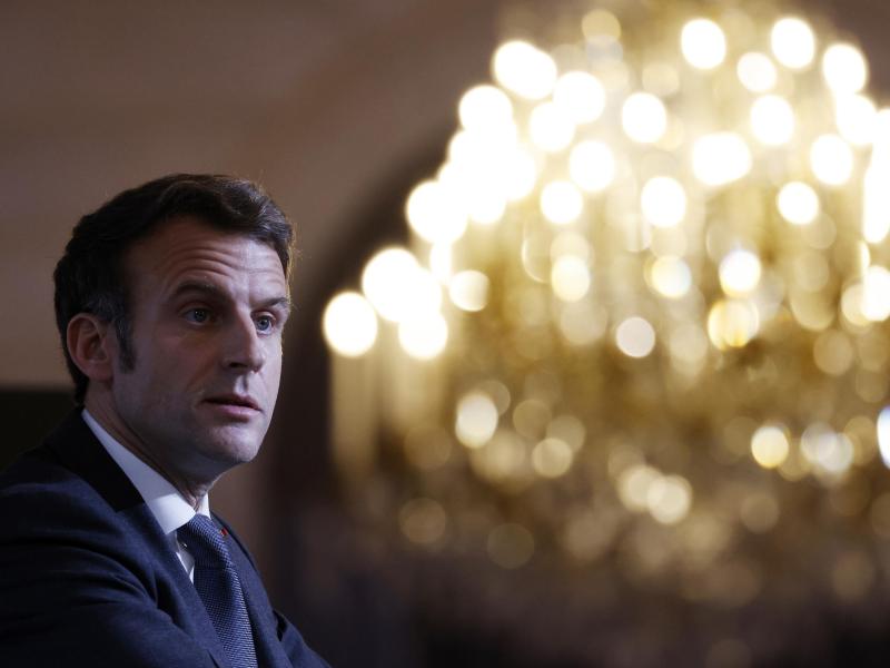 Frankreichs Präsident Emmanuel Macron bei einer Veranstaltung im Pariser Elysee-Palast. Foto: Ludovic Marin/AFP POOL/dpa