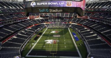 Der Super Bowl LVI findet im SoFi-Stadion in Los Angeles statt. Foto: Marcio Jose Sanchez/AP/dpa