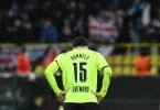 BVB-Abwehrspieler Mats Hummels war nach der Niederlage gegen die Glasgow Rangers frustriert. Foto: Bernd Thissen/dpa