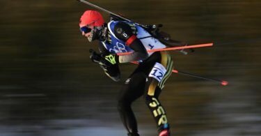 Biathlet Benedikt Doll wurde im Massenstart Achter. Foto: Hendrik Schmidt/dpa