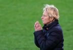 Hat für das Spiel gegen England Lea Schüller, Klara Bühl und Nicole Anyomi im Sturm aufgestellt: Martina Voss-Tecklenburg. Foto: Joe Giddens/PA Wire/dpa