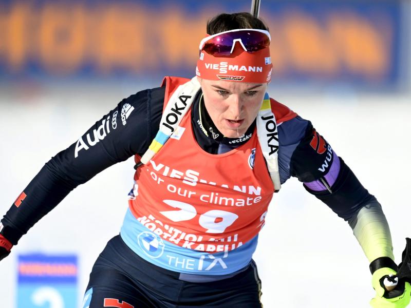 Beim Biathlon-Weltcup steht der Sprint der Damen auf dem Programm. Auch Denise Herrmann aus Deutschland startet. Foto: Vesa Moilanen/Lehtikuva/dpa