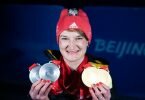 Anna-Lena Forster gewann Silber in der Abfahrt und Super-G, sowie Gold im Slalom und der Kombination in der sitzenden Klasse. Foto: Christoph Soeder/dpa