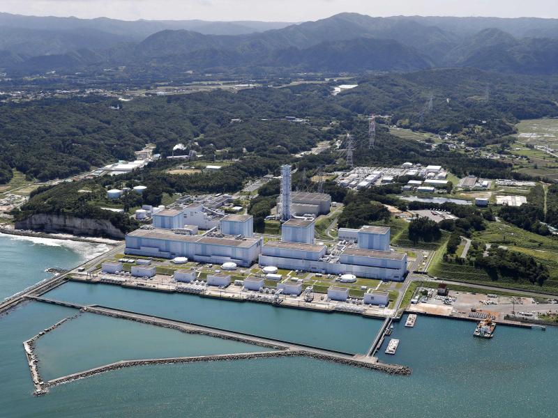 Das Atomkraftwerk Fukushima 2018 von einem Hubschrauber aus aufgenommen. In dem Gebiet kam es zu einem Erdbeben. Foto: ---/Kyodo/dpa