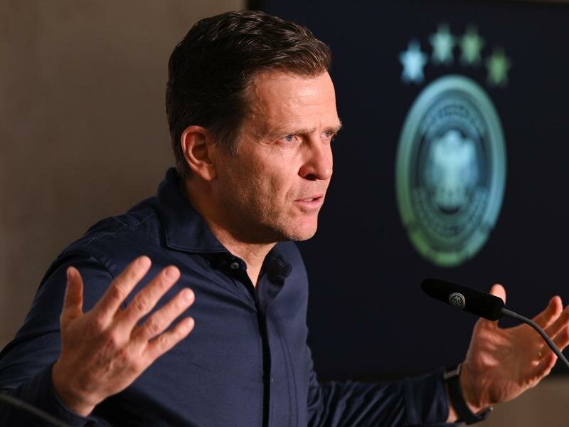 Hat mit dem DFB-Team ambitionierte Ziele für die WM in Katar: Oliver Bierhoff. Foto: Arne Dedert/dpa
