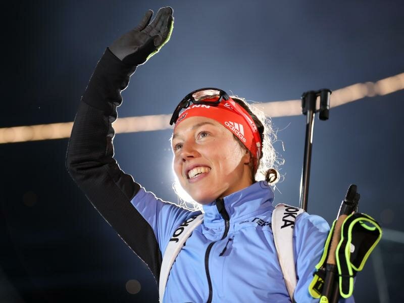 Hörte ebenfalls mit 25 Jahren auf: Biathlon-Olympiasiegerin Laura Dahlmeier. Foto: Friso Gentsch/dpa