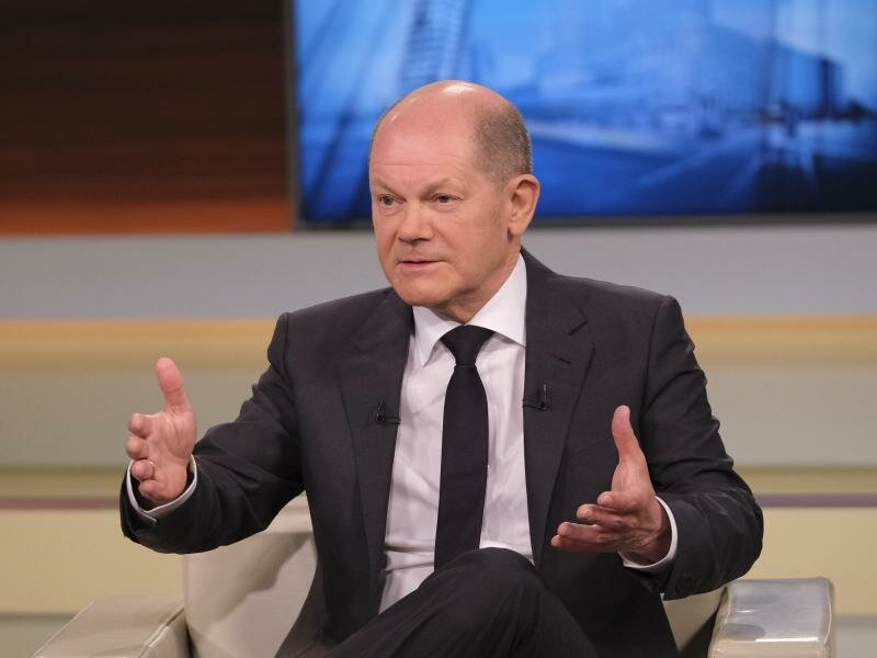Bundeskanzler Olaf Scholz war in der ARD-Sendung «Anne Will» zu Gast. Foto: Wolfgang Borrs/NDR/dpa