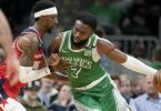 Jaylen Brown (r) führte die Celtics gegen Washington zum Sieg. Foto: Steven Senne/AP/dpa