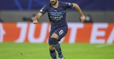 Für Manchester City am Ball: Ilkay Gündogan in Aktion. Foto: Jan Woitas/dpa-Zentralbild/dpa