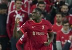 Liverpools Ibrahima Konate feiert sein Tor zum 1:0 gegen Benfica Lissabon. Foto: Jon Super/AP/dpa
