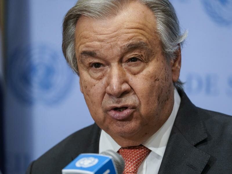 UN-Generalsekretär António Guterres will nach Moskau reisen. Foto: John Minchillo/AP/dpa