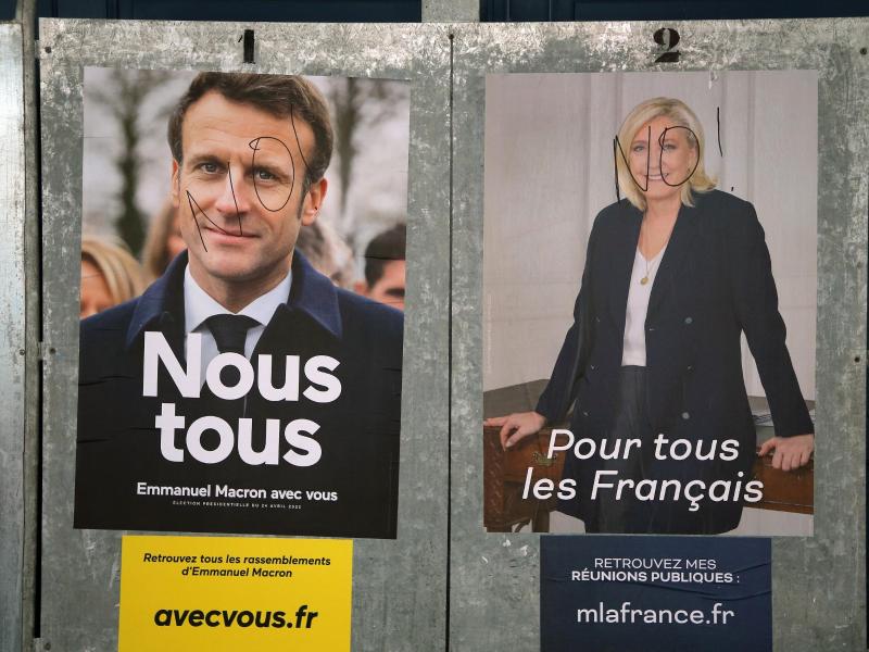 In den Umfragen liegt Macron vorne, aber Experten schließen einen Sieg von Le Pen nicht aus. Foto: Bob Edme/AP/dpa