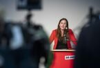 Janine Wissler hat eine umfassende Aufklärung des Sexismus-Verdachts angekündigt. Foto: Christophe Gateau/dpa