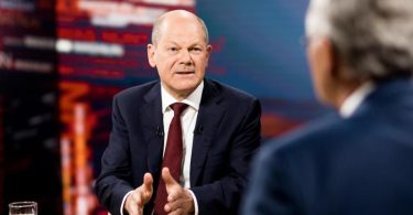 Bundeskanzler Olaf Scholz im Interview im ZDF. Foto: Thomas Kierok/ZDF/dpa